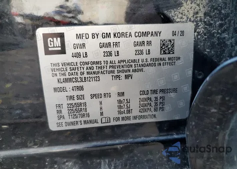 2020 Buick Encore Gx Preferred из США, поврежденный, VIN KL4MMCSL3LB121123